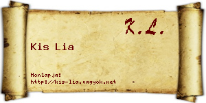 Kis Lia névjegykártya